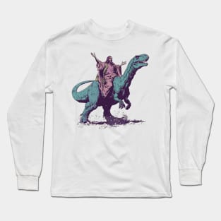 \ Jesus Riding A Dinosaur / Long Sleeve T-Shirt